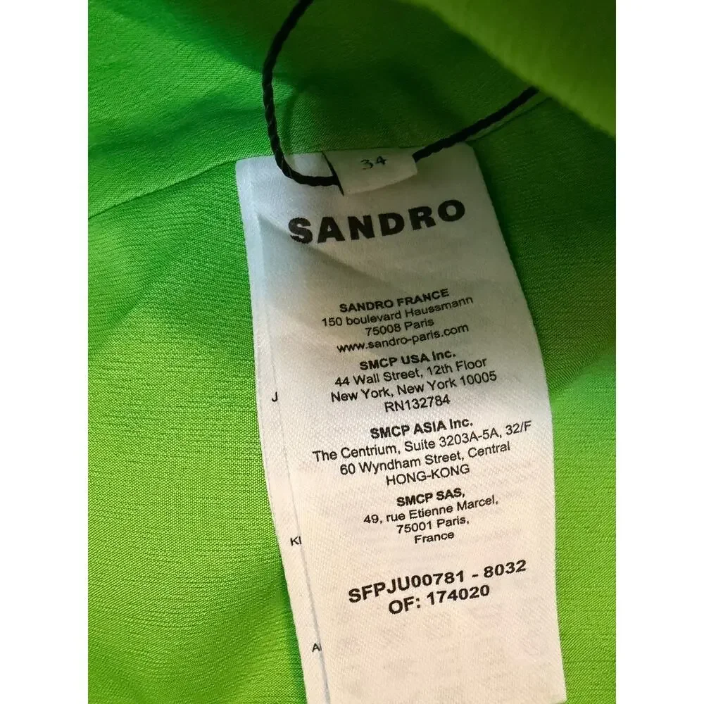 Sandro Womens Mini Skirt Ruffle Ruffles Green FR 34/ US 2 XS SFPJU00781 NWT $245